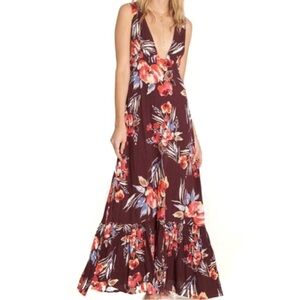 Billabong tie back Hawaiian print dress